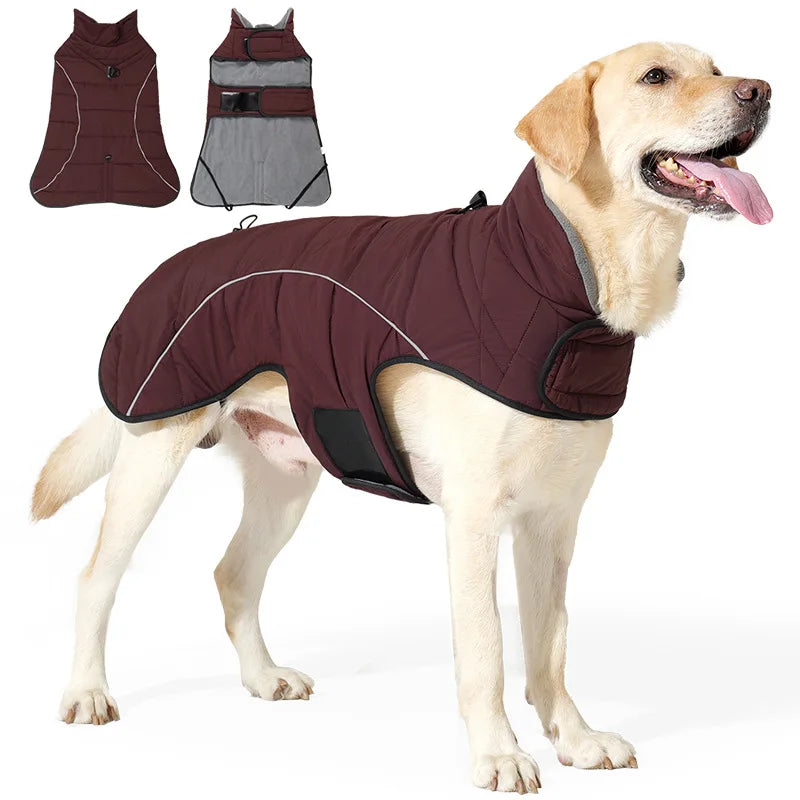 New Dog Winter Jacket Waterproof Reflective Pet Coat Outdoor Vest Warm Cotton Dogs Clothing for Large Middle Dogs Clothes