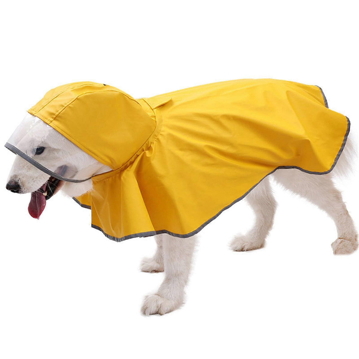 Rain coat with hood for your dog.
