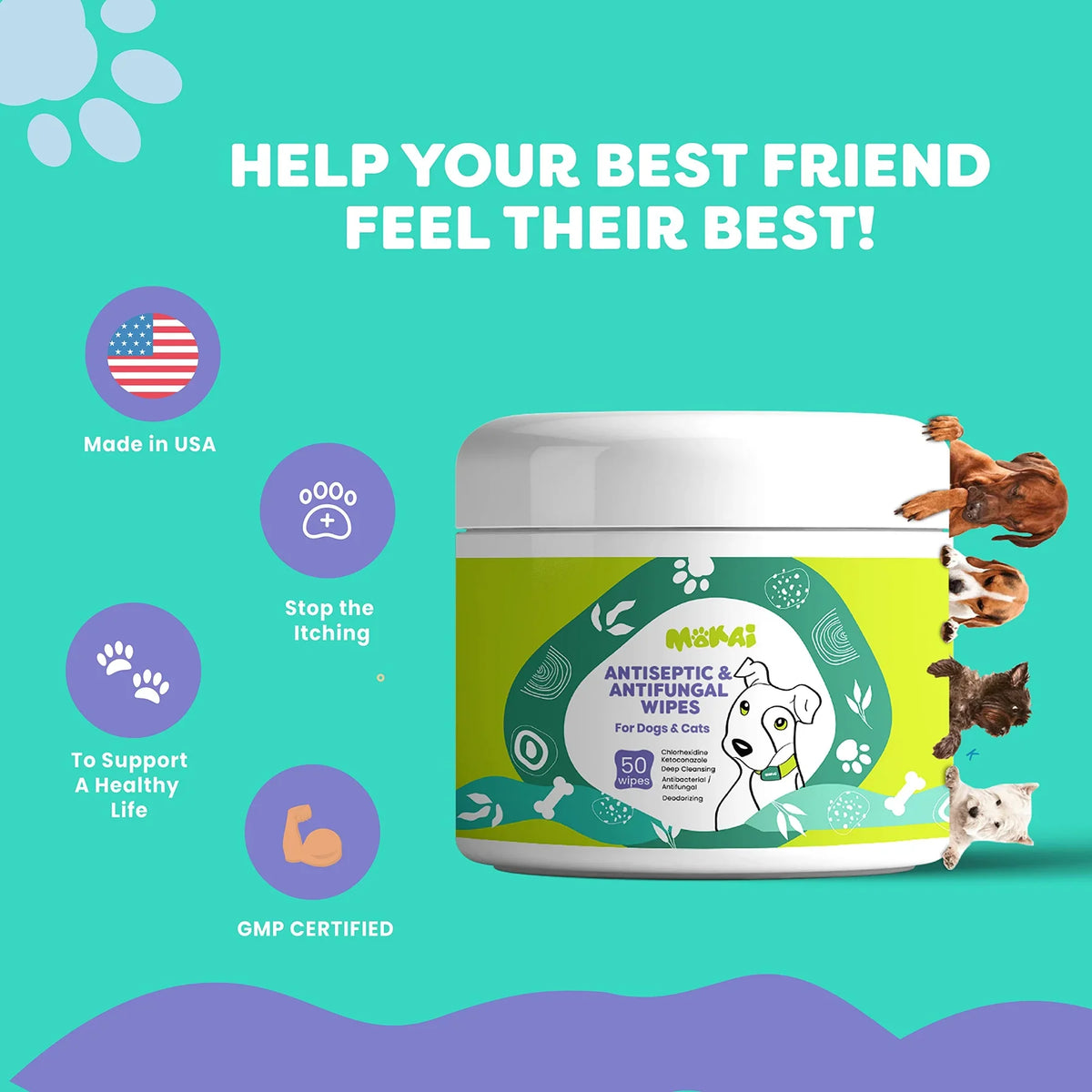 Dog anticeptic wipes
