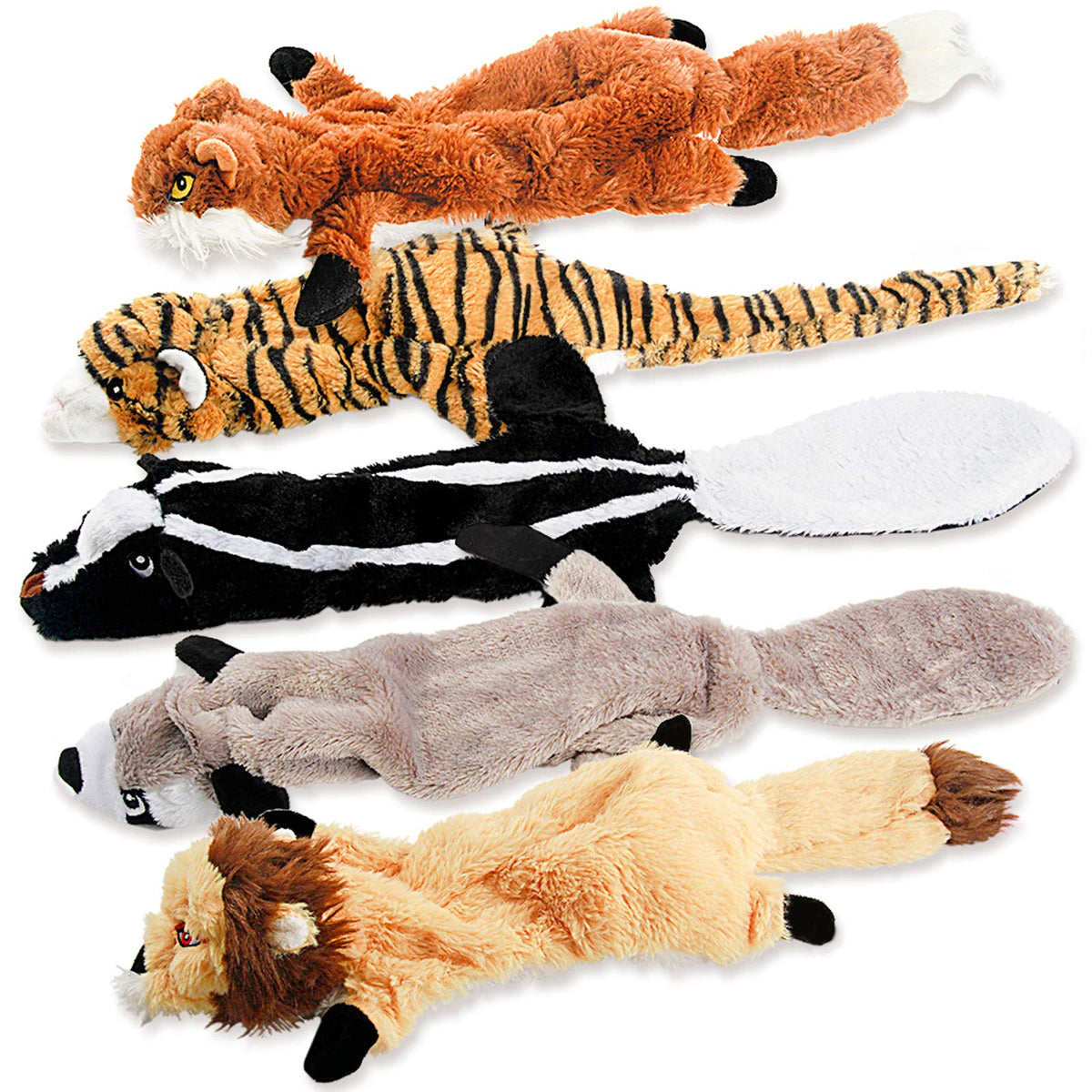 Squeaky dog chew toys.