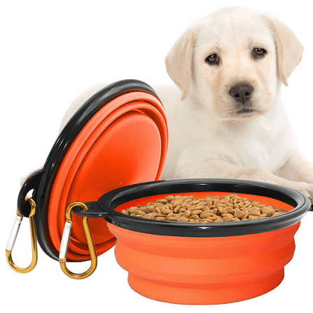 Dog collapsible feeding bowl