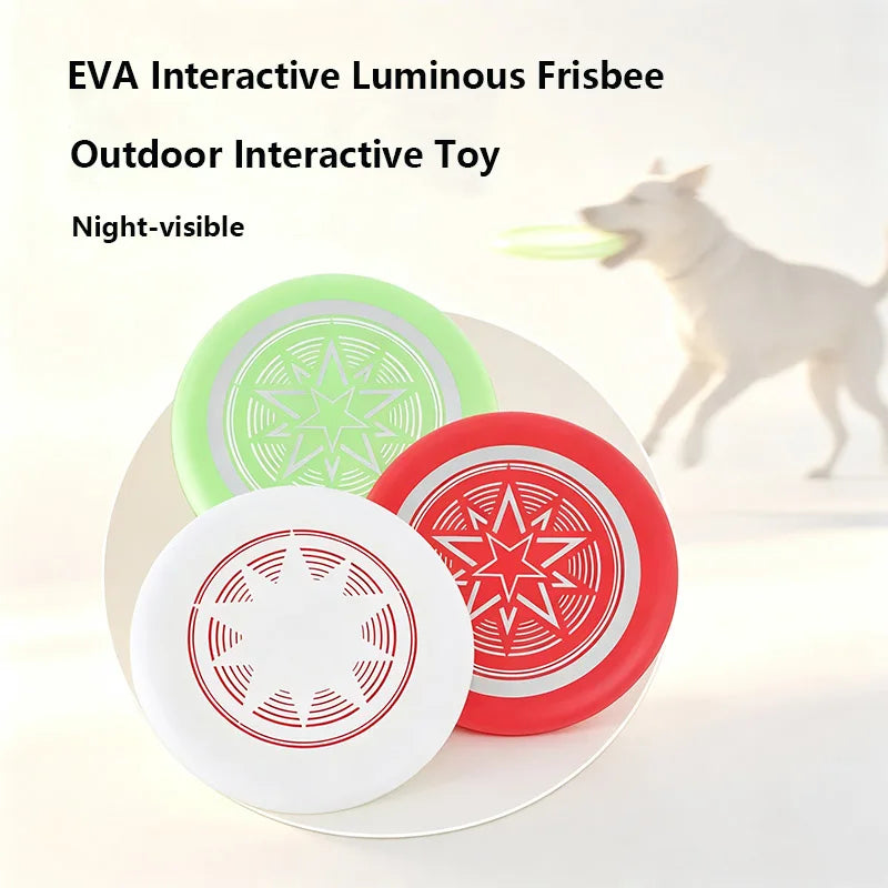 Glow In Dark Dog Frisbee Soft EVA Floating Pet Flying Disc Foldable Puppy Fetch Toy Outdoor Training Night Water Play Dog Toy
