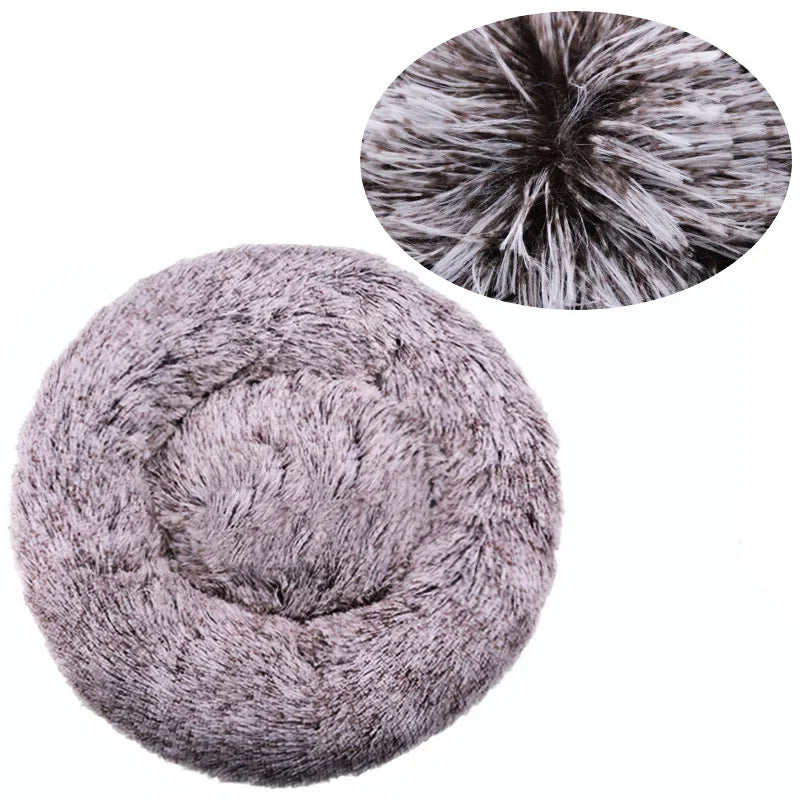 40-90cm 6 Sizes Round Pet Bed for Large Dog Bed Super Soft Cat Bed Plush Dog House for Medium Dog House Winter Warm Sleeping