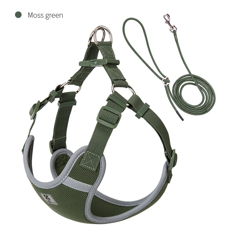 Cat Dog Harness Leash Set for Small Medium Dog Adjustable Pet Harness Reflective Breathable Outdoor Walking Pet Accessories