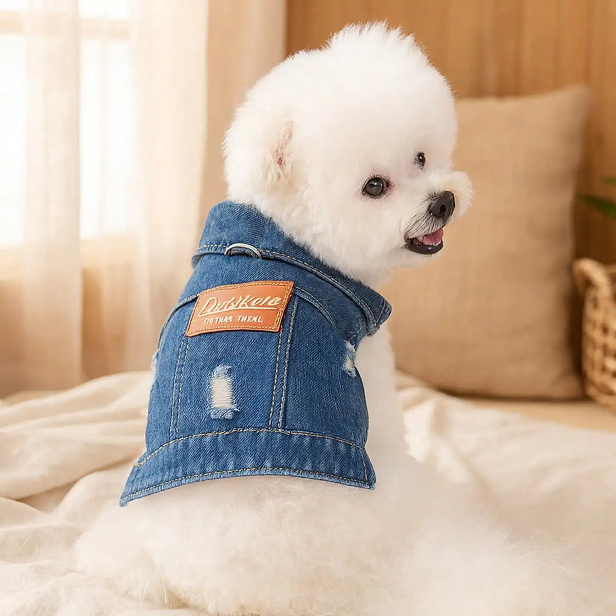 Dog Denim Jacket Vest Fashion Ripped Jean Coat Shirt Cosplay Apparel For Daily Festival Party