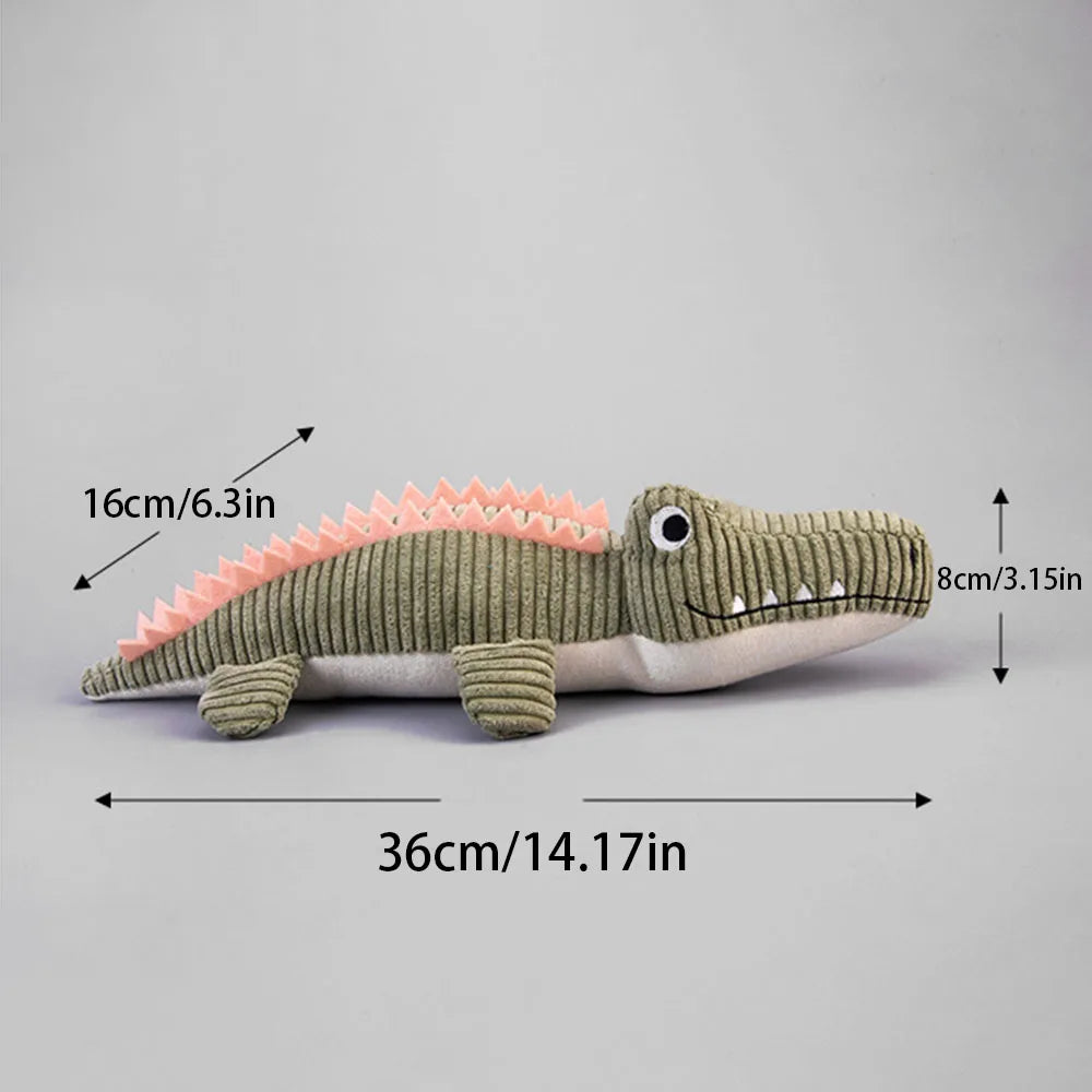 Realistic Crocodile Plush Dog Toy - Squeaky Chew Toy for Puppies, Bite-Resistant Molar Teeth Cleaning, Interactive Pet Toy