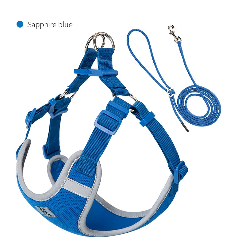 Cat Dog Harness Leash Set for Small Medium Dog Adjustable Pet Harness Reflective Breathable Outdoor Walking Pet Accessories