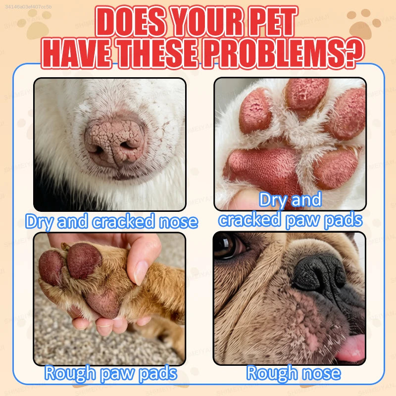 Pet Paw Protector Dog Nose Balm Healing Salve for Cracked Dry Paws Soothing Moisturizer Lick Safe Cat Foot Cream Winter Paw Care Grooming Supplies
