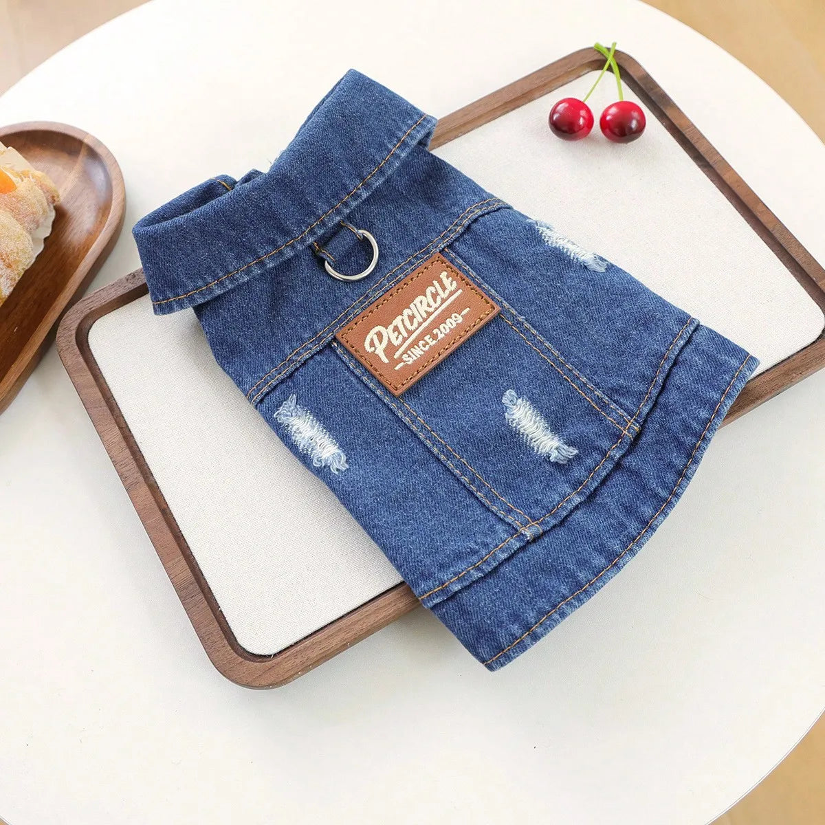 Dog Denim Jacket Vest Fashion Ripped Jean Coat Shirt Cosplay Apparel For Daily Festival Party