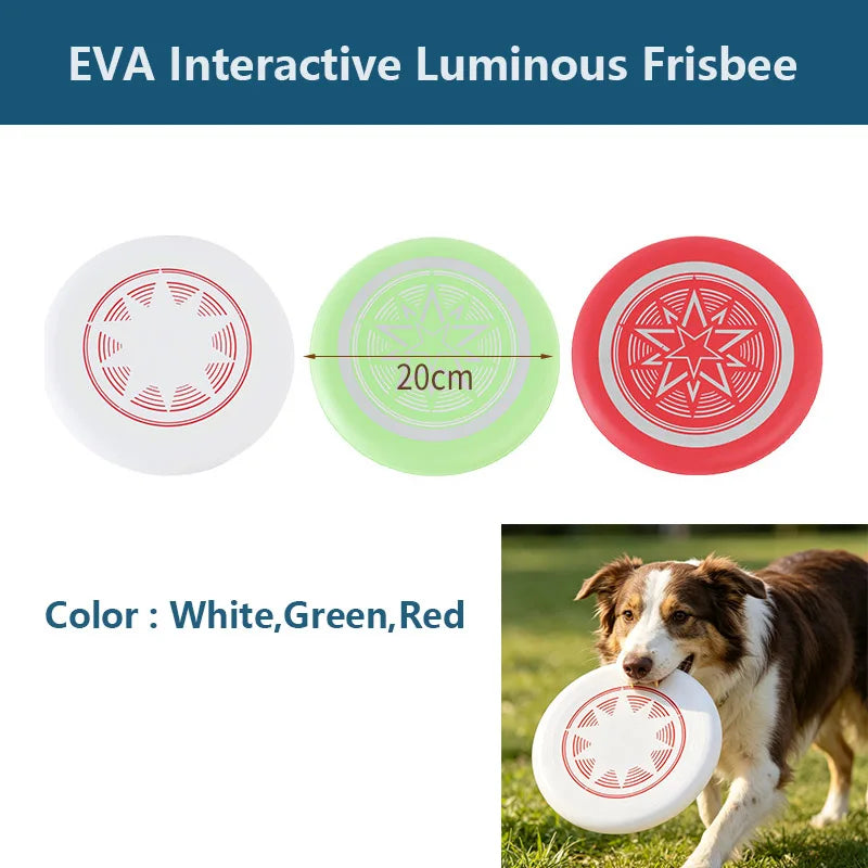 Glow In Dark Dog Frisbee Soft EVA Floating Pet Flying Disc Foldable Puppy Fetch Toy Outdoor Training Night Water Play Dog Toy