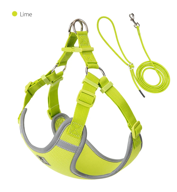 Cat Dog Harness Leash Set for Small Medium Dog Adjustable Pet Harness Reflective Breathable Outdoor Walking Pet Accessories