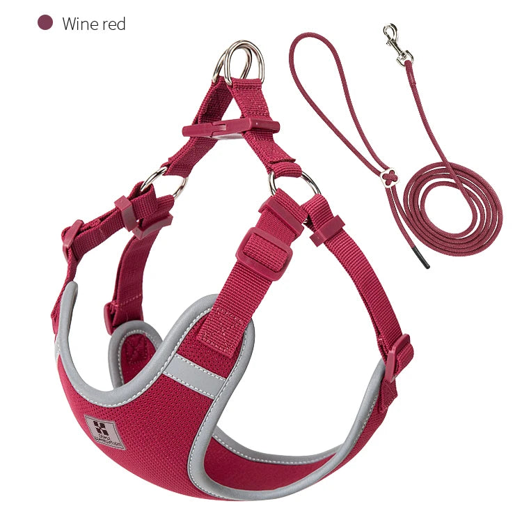 Cat Dog Harness Leash Set for Small Medium Dog Adjustable Pet Harness Reflective Breathable Outdoor Walking Pet Accessories