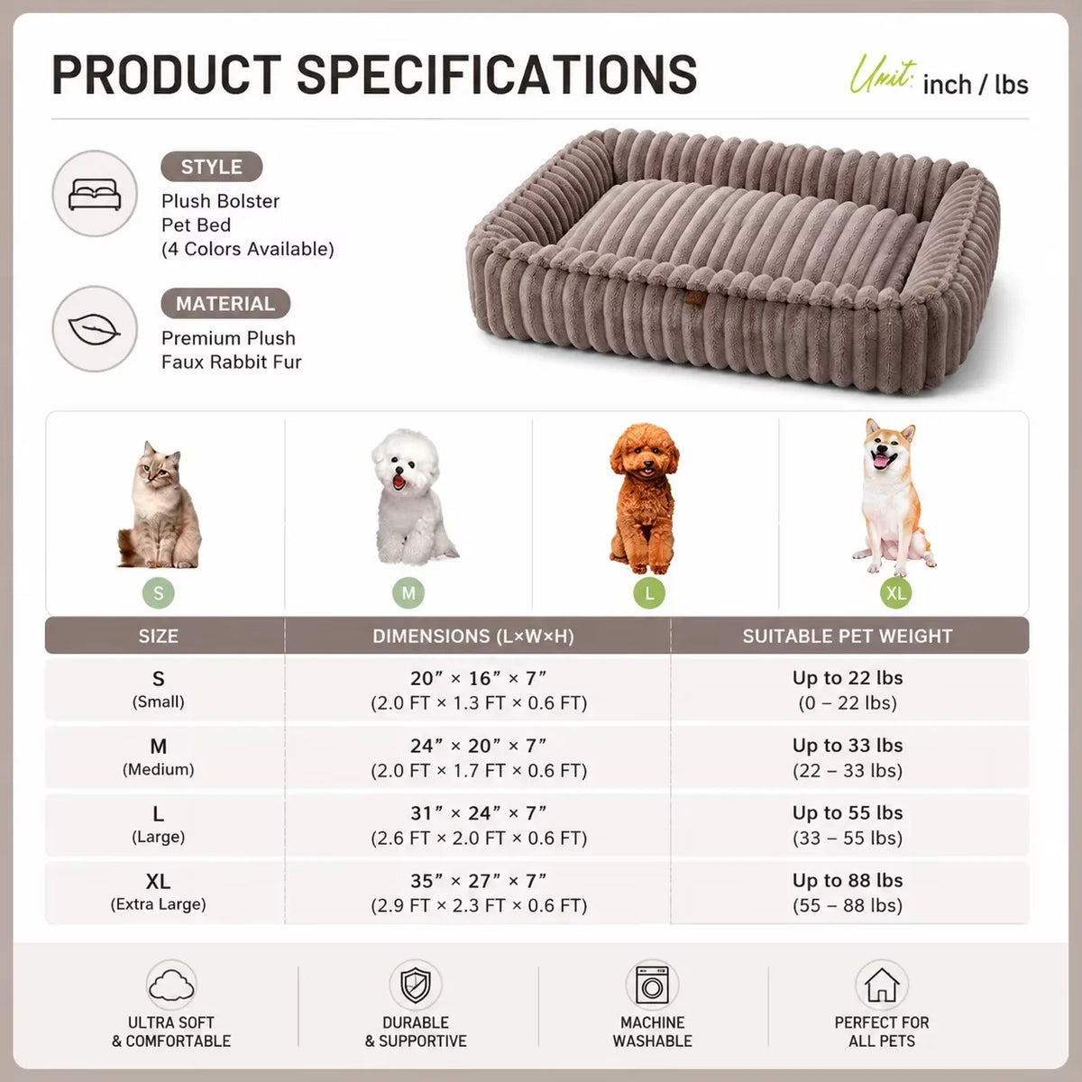Supplies of Dog Pet Dogs Washable Bed Sofa Mat Bedd Lie Bedding Cushion House Indoor Products Large Breeds Accessories Mattress