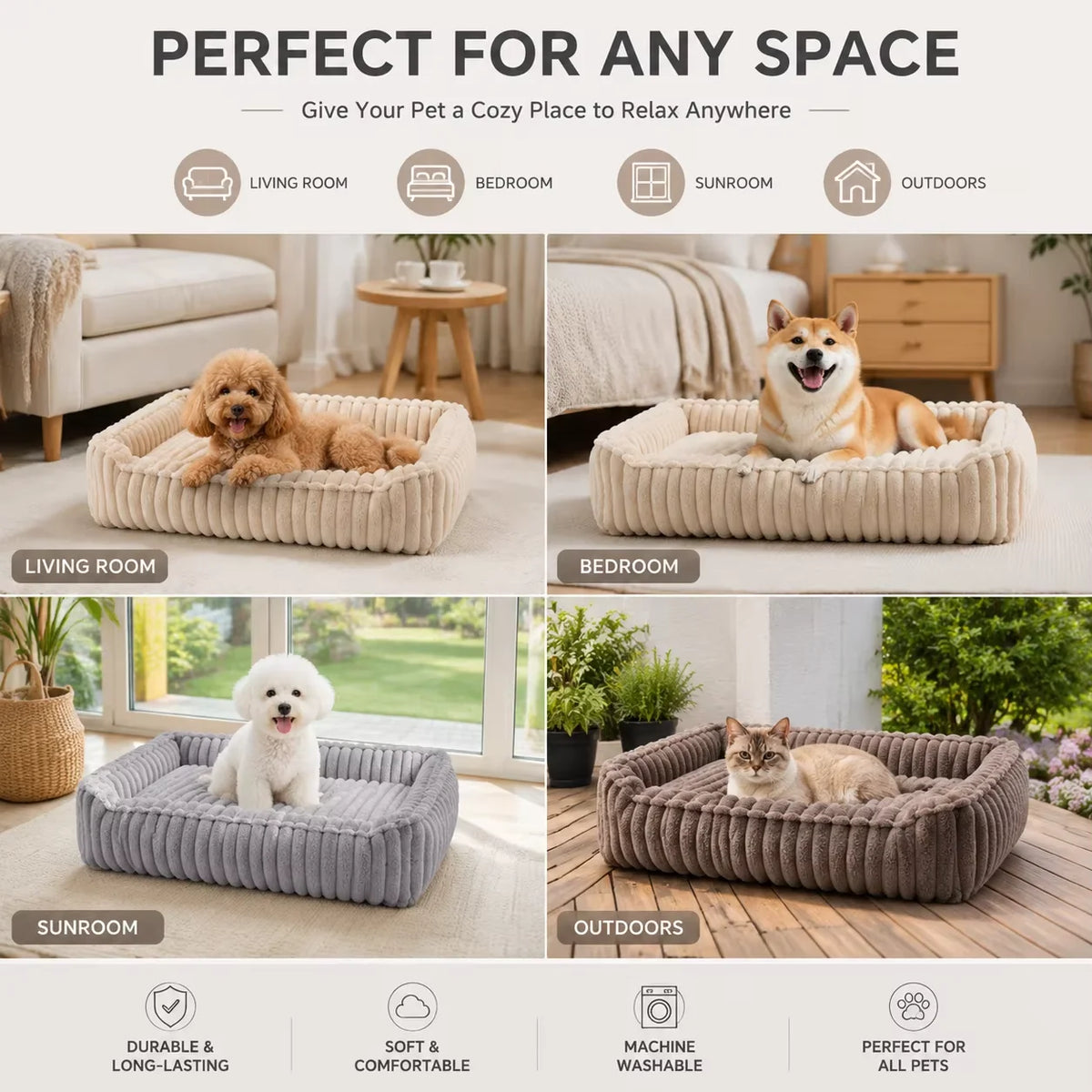 Supplies of Dog Pet Dogs Washable Bed Sofa Mat Bedd Lie Bedding Cushion House Indoor Products Large Breeds Accessories Mattress