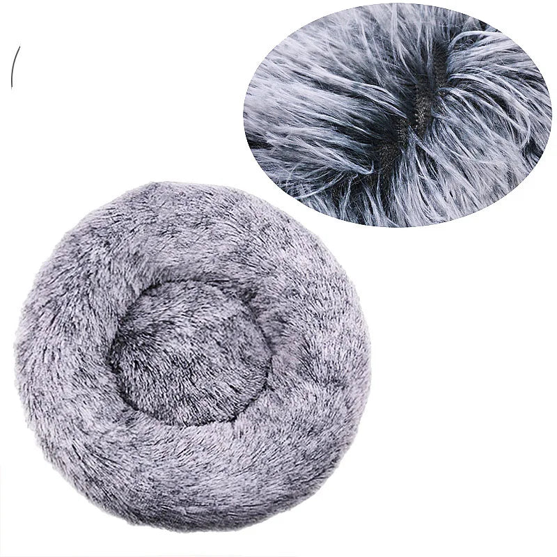 40-90cm 6 Sizes Round Pet Bed for Large Dog Bed Super Soft Cat Bed Plush Dog House for Medium Dog House Winter Warm Sleeping