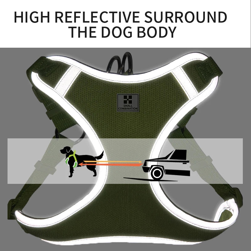 Cat Dog Harness Leash Set for Small Medium Dog Adjustable Pet Harness Reflective Breathable Outdoor Walking Pet Accessories