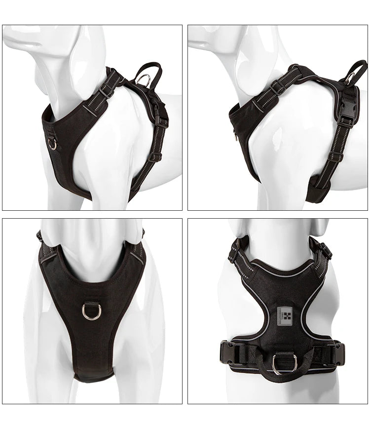 SMALL COMBINATION Dog Harness No Pull Reflective Pet Dog Chest Harness Adjustable for Small Medium Large Dogs Outdoor Walking